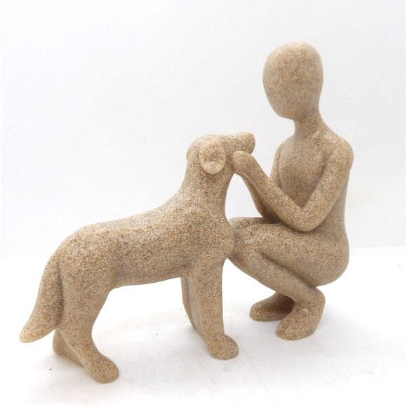 Unbranded Other - Modern art Man and Dog Sculpture Figurine Resin New
